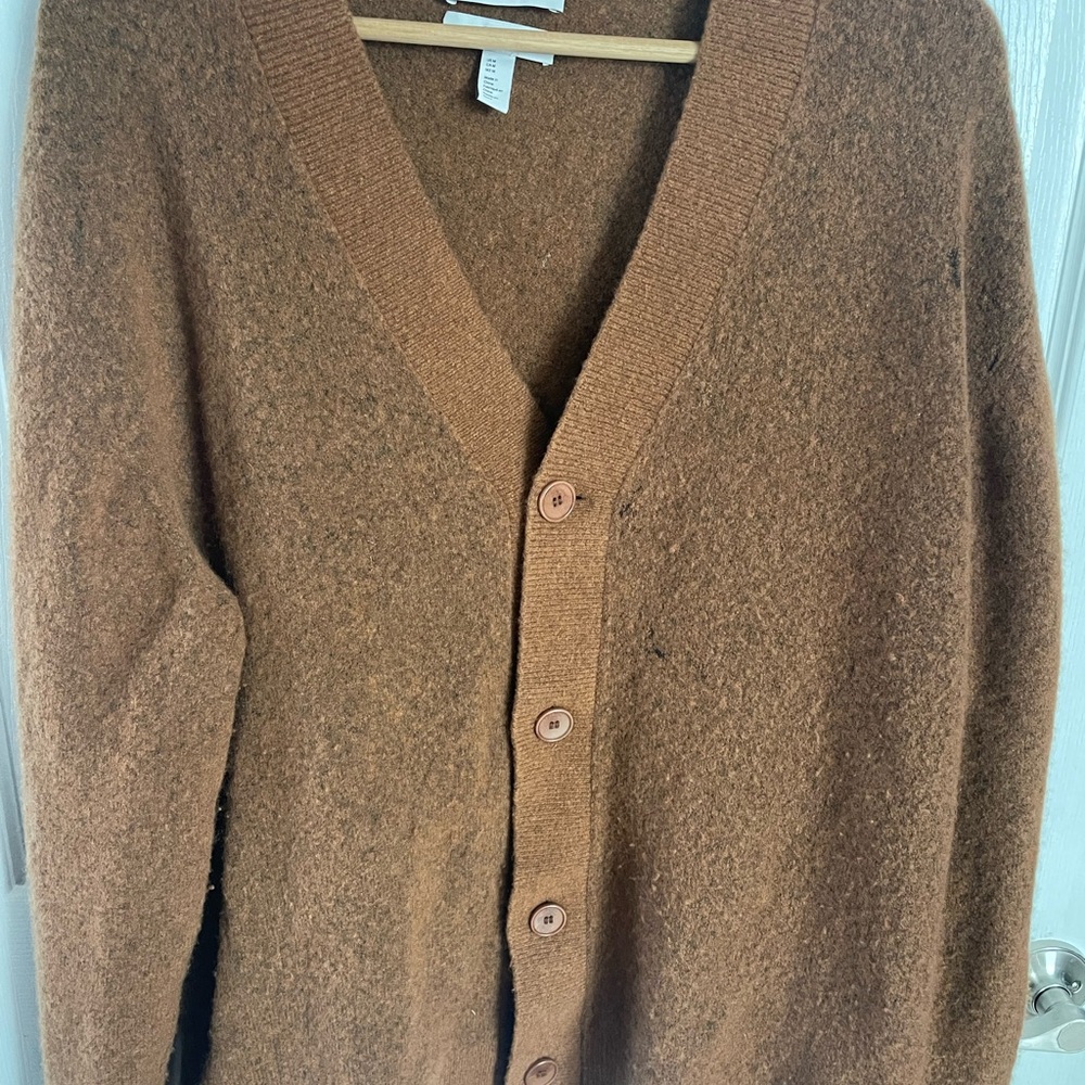 COS Men's Brown Cardigan Sweater